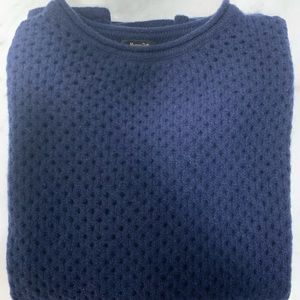 Massimo Dutti 100% wool sweater in navy.